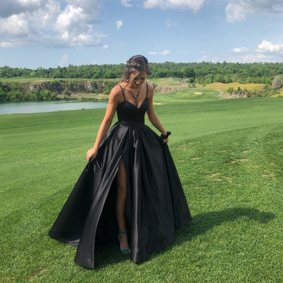 hebeos Dresses & Skirts - Black, long, satin dress